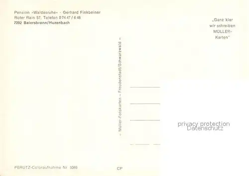 AK / Ansichtskarte Baiersbronn_Schwarzwald Pension Waldesruhe Baiersbronn Schwarzwald