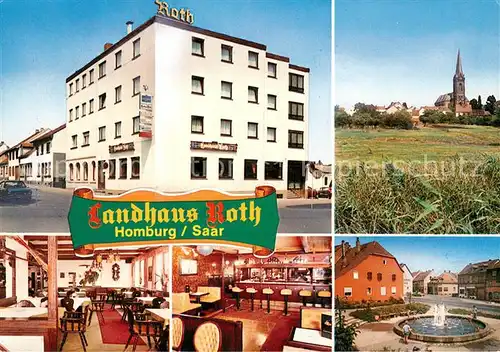 AK / Ansichtskarte Homburg_Saar Landhaus Roth Gaststube Bar Brunnen Homburg Saar