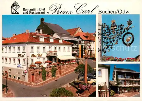 AK / Ansichtskarte Buchen_Odenwald Romantik Hotel und Restaurant Prinz Carl Wirtshausschild Buchen Odenwald