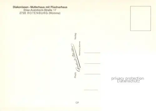 AK / Ansichtskarte Rotenburg_Wuemme Diakonissen Mutterhaus mit Fliednerhaus Rotenburg Wuemme