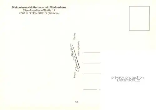 AK / Ansichtskarte Rotenburg_Wuemme Diakonissen Mutterhaus mit Fliednerhaus Rotenburg Wuemme