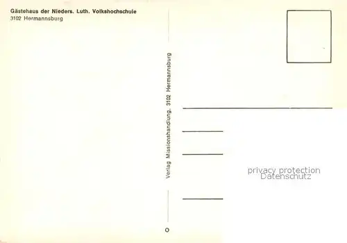 AK / Ansichtskarte Hermannsburg Gaestehaus der Nieders Luth Volkshochschule Hermannsburg