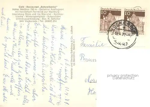 AK / Ansichtskarte Vockerode_Eschwege Cafe Restaurant Schwalbental Gastraeume Vockerode Eschwege