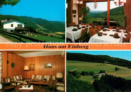 AK / Ansichtskarte Grevenstein Haus am Einberg Gastraeume Panorama Grevenstein