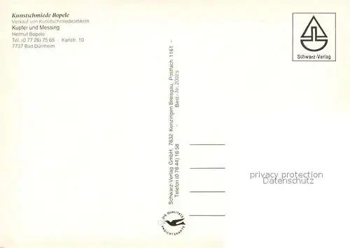 AK / Ansichtskarte Bad_Duerrheim Kunstschmiede Bopele Ausstellungsraum Bad_Duerrheim