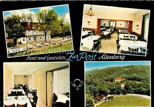 AK / Ansichtskarte Altenberg_Rheinland Hotel Gaststaette Zur Post Gastraeume Panorama Altenberg_Rheinland