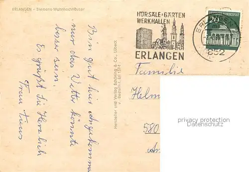 AK / Ansichtskarte Erlangen Siemens Wohnhochhaeuser Erlangen