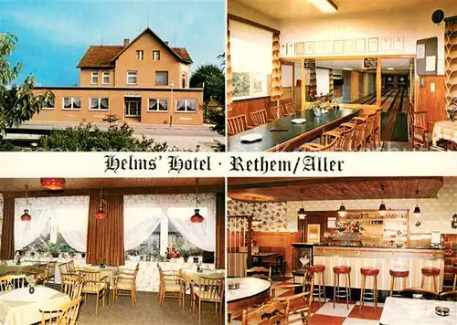 AK / Ansichtskarte Rethem_Aller Helms Hotel Kegelbahn Gaststube Bar Rethem_Aller