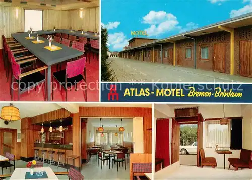 AK / Ansichtskarte Brinkum_Bremen Atlas Motel Gastraeume Bar Zimmer Brinkum Bremen