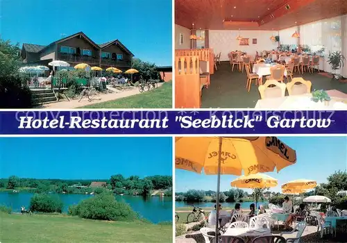 AK / Ansichtskarte Gartow_Elbe Hotel Restaurant Seeblick Terrasse Gaststube  Gartow Elbe