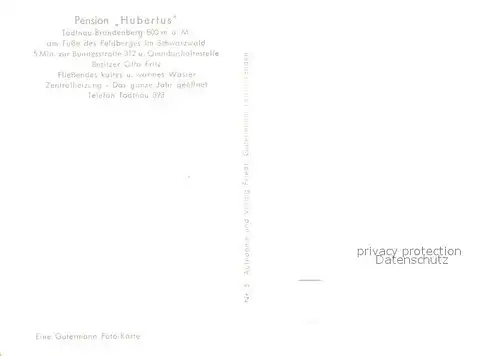 AK / Ansichtskarte Brandenberg_Todtnau Pension Hubertus Brandenberg Todtnau