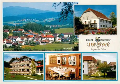 AK / Ansichtskarte Langdorf_Regen Hotel Gasthof Zur Post Langdorf Gaststube Langdorf Regen