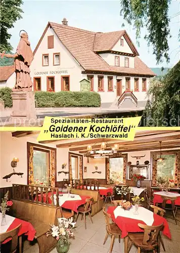 AK / Ansichtskarte Haslach_Kinzigtal Spezialitaeten Restaurant Goldener Kochloeffel Gaststube Haslach_Kinzigtal