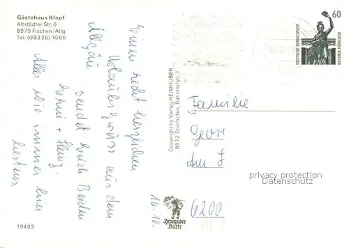 AK / Ansichtskarte Unterthalhofen_Allgaeu Gaestehaus Klepf Zimmer und Ferienwohnungen Unterthalhofen Allgaeu