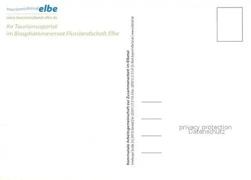 AK / Ansichtskarte Werbung_Reklame Tourismusband Elbe Biosph?renreservat Flusslandschaft Fliegeraufnahme  