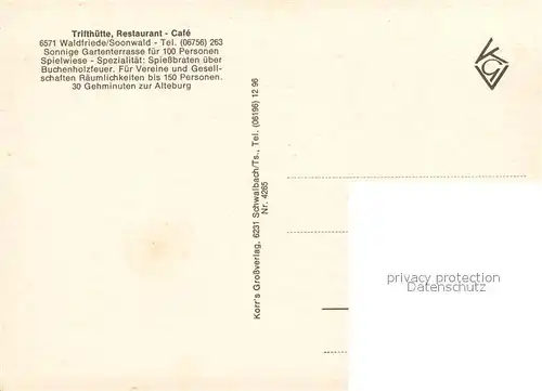 AK / Ansichtskarte Waldfriede_Seesbach Restaurant Cafe Trifth?tte Fliegeraufnahme 