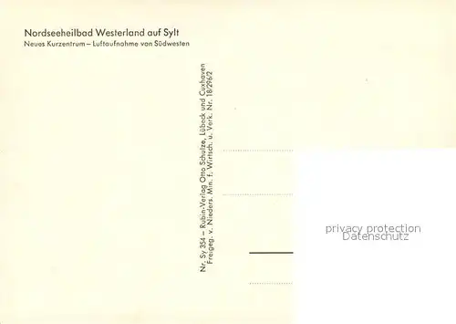 AK / Ansichtskarte Westerland_Sylt Kurzentrum Fliegeraufnahme Westerland_Sylt