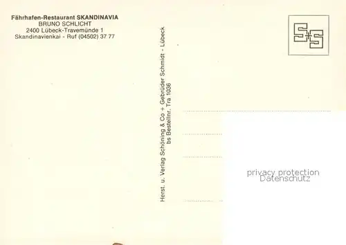 AK / Ansichtskarte Luebeck Faehrhafen Restaurant Skandinavia Luebeck