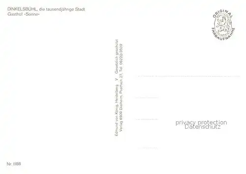 AK / Ansichtskarte Dinkelsbuehl Gasthof Sonne Dinkelsbuehl