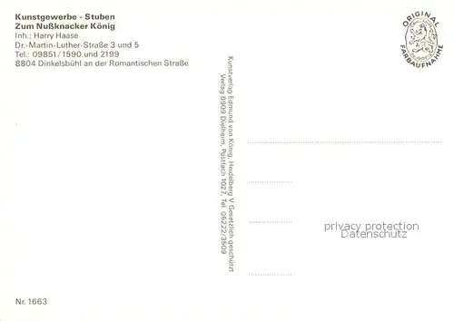 AK / Ansichtskarte Dinkelsbuehl Kunstgewerbe Stuben Zum Nussknacker Koenig Dinkelsbuehl