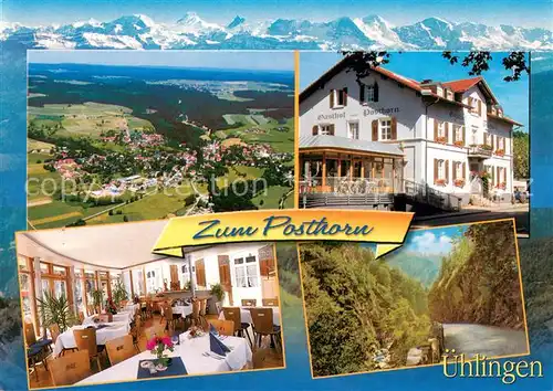 AK / Ansichtskarte uehlingen Birkendorf Fliegeraufnahme Hotel Restaurant Zum Posthorn Gaststube uehlingen Birkendorf