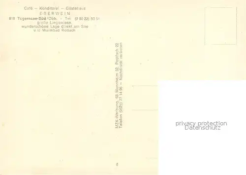 AK / Ansichtskarte Tegernsee Cafe Konditorei Gaestehaus Eberwein Tegernsee
