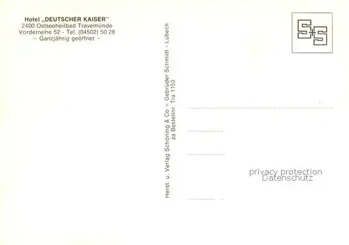 AK / Ansichtskarte Travemuende_Ostseebad Hotel Deutscher Kaiser Speisesaal Promenade Travemuende_Ostseebad