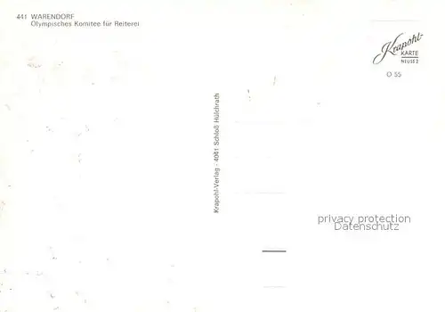 AK / Ansichtskarte Warendorf Olympisches Komitee fuer Reiterei Warendorf