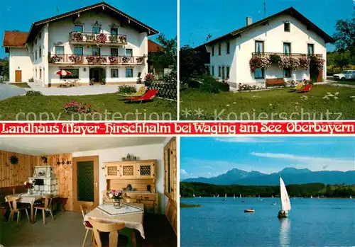 AK / Ansichtskarte Waging_See Landhaus Mayer Hirschhalm Gaststube Waging_See