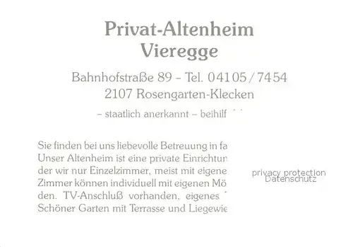 AK / Ansichtskarte Klecken Privat Altenheim Vieregge Klecken