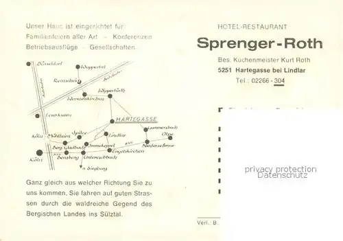AK / Ansichtskarte Hartegasse Hotel Restaurant Sprenger Roth Hartegasse
