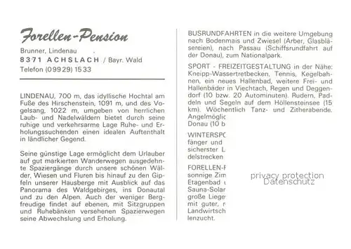 AK / Ansichtskarte Lindenau_Achslach Forellen Pension Panorama Lindenau_Achslach