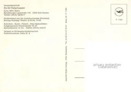 AK / Ansichtskarte Blickstedt Holsteiner Gutsraeucherkate Katenrauchschinken Verkaufsraeume Blickstedt