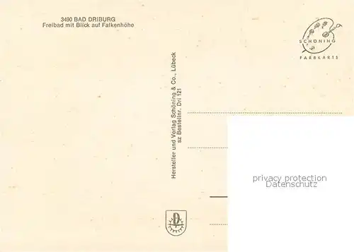 AK / Ansichtskarte Bad_Driburg Freibad mit Falkenhoehe Bad_Driburg
