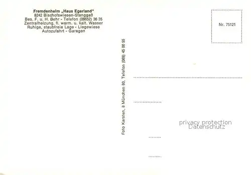 AK / Ansichtskarte Stanggass_Berchtesgaden Fremdenheim Haus Egerland Stanggass Berchtesgaden