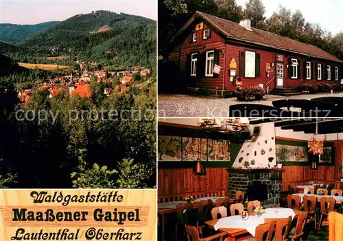 AK / Ansichtskarte Lautenthal_Harz Waldgaststaette Maassener Gaipel Gaststube Panorama Lautenthal Harz