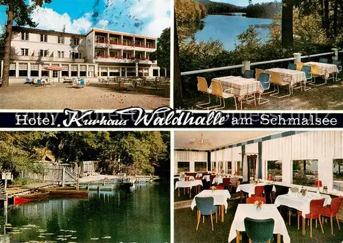 AK / Ansichtskarte Moelln_Lauenburg Hotel Kurhaus Waldhalle am Schmalsee Terrasse Gaststube Moelln_Lauenburg