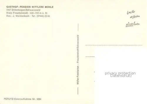 AK / Ansichtskarte Ehlenbogen Gasthof Pension Mittlere Muehle Gastraeume Ehlenbogen