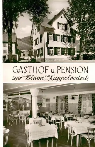 AK / Ansichtskarte Kappelrodeck Gasthof Pension zur Blume Gastraum Kappelrodeck