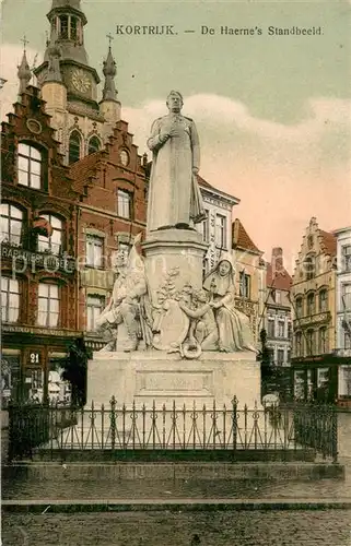 AK / Ansichtskarte Kortrijk_West Vlaanderen De Haernes Standbeeld Kortrijk_West Vlaanderen
