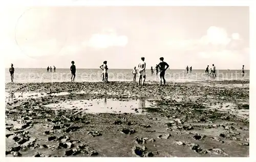 AK / Ansichtskarte Tossens_Nordseebad Wattlaufen Tossens_Nordseebad