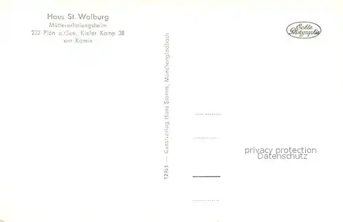 AK / Ansichtskarte Ploen_See Haus St Walburg Muettererholungsheim Ploen_See