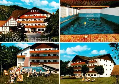 AK / Ansichtskarte Rehren_Rinteln Waldhotel Muehlenhof Hallenbad Liegewiese Pool Rehren Rinteln