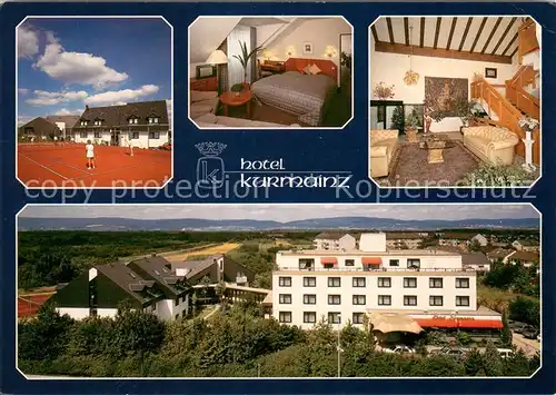 AK / Ansichtskarte Finthen Hotel Kurmainz Foyer Tennisplatz Panorama Finthen