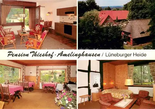 AK / Ansichtskarte Amelinghausen_Lueneburger_Heide Pension Thieshof Gastraum Gaestezimmer Amelinghausen_Lueneburger