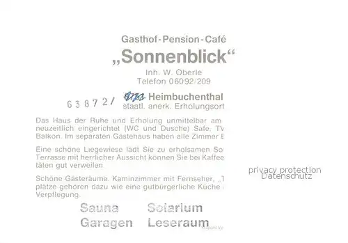 AK / Ansichtskarte Heimbuchenthal Gasthof Pension Sonnenblick Heimbuchenthal