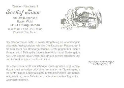AK / Ansichtskarte Rothau_Tittling Ferienzentrum Dreiburgensee Hotel Seehof Tauer  Rothau Tittling