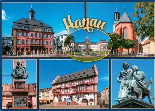 AK / Ansichtskarte Hanau_Main Rathaus Kirche Denkmaeler Hanau_Main