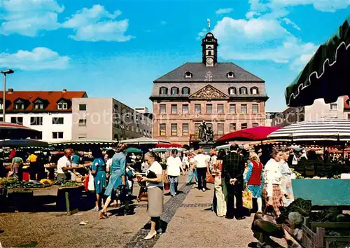 AK / Ansichtskarte Hanau_Main Marktplatz und Rathaus Hanau_Main