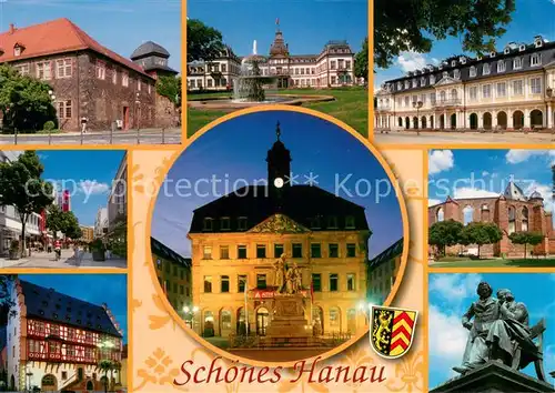 AK / Ansichtskarte Hanau_Main Schloss Philippsruhe Frankfurter Tor Wilhelmsbad Gebrueder Grimm Denkmal Goldschmiedehaus Hanau_Main